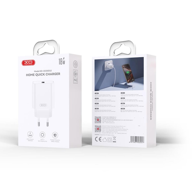 Incarcator Priza XO CE33 18W Fast Charge 3A