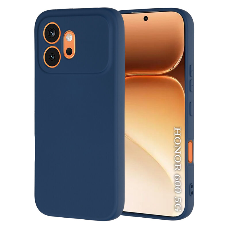 Husa Honor 600 Silicon Catifea Albastru Inchis