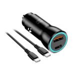 Incarcator Auto Blue Star 30W + Cablu Tip C – Tip C, QC3.0, PD, AFC, PPS 3A, Suporta Protocol Apple, Samsung Adaptive Fast Charging, USB-A 18W, Type C 30W Negru