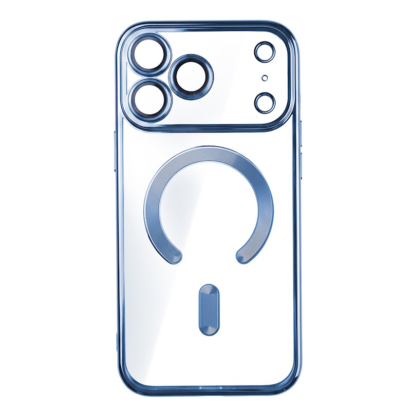 Husa iPhone 17 Pro Max / 18 Pro Max MagSafe (open ring) Luxury Cristal Blue