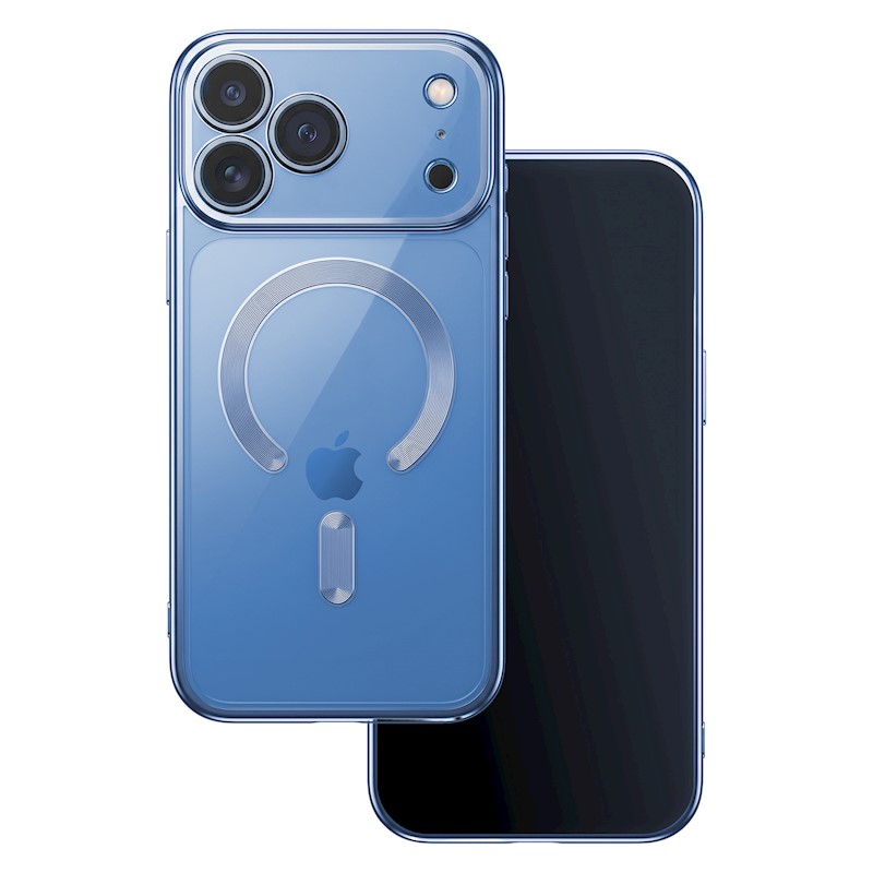 Husa iPhone 17 Pro Max / 18 Pro Max MagSafe (open ring) Luxury Cristal Blue