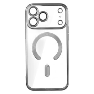 Husa iPhone 17 Pro Max / 18 Pro Max MagSafe (open ring) Luxury Cristal Silver