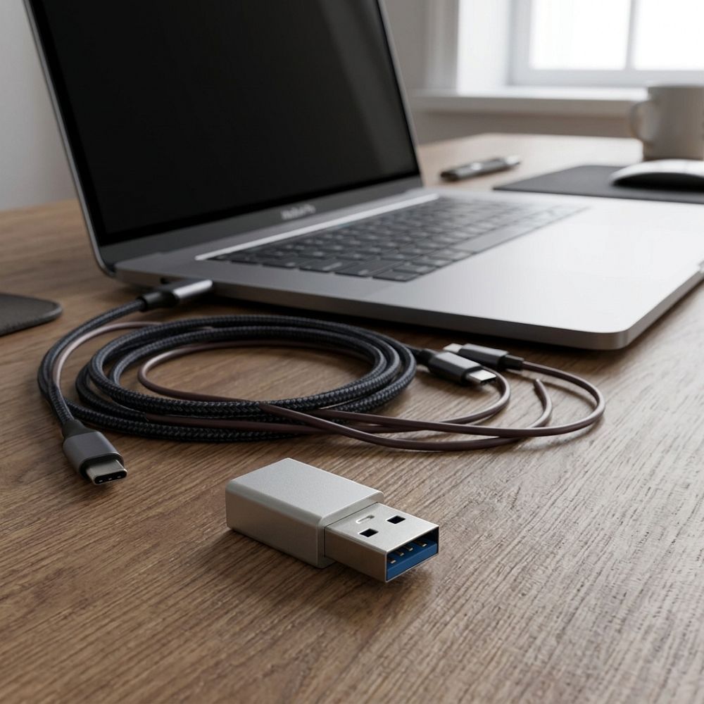 Adaptor OTG Blue Star USB Tip-C – USB-A 3.0 Alb - imagine 2