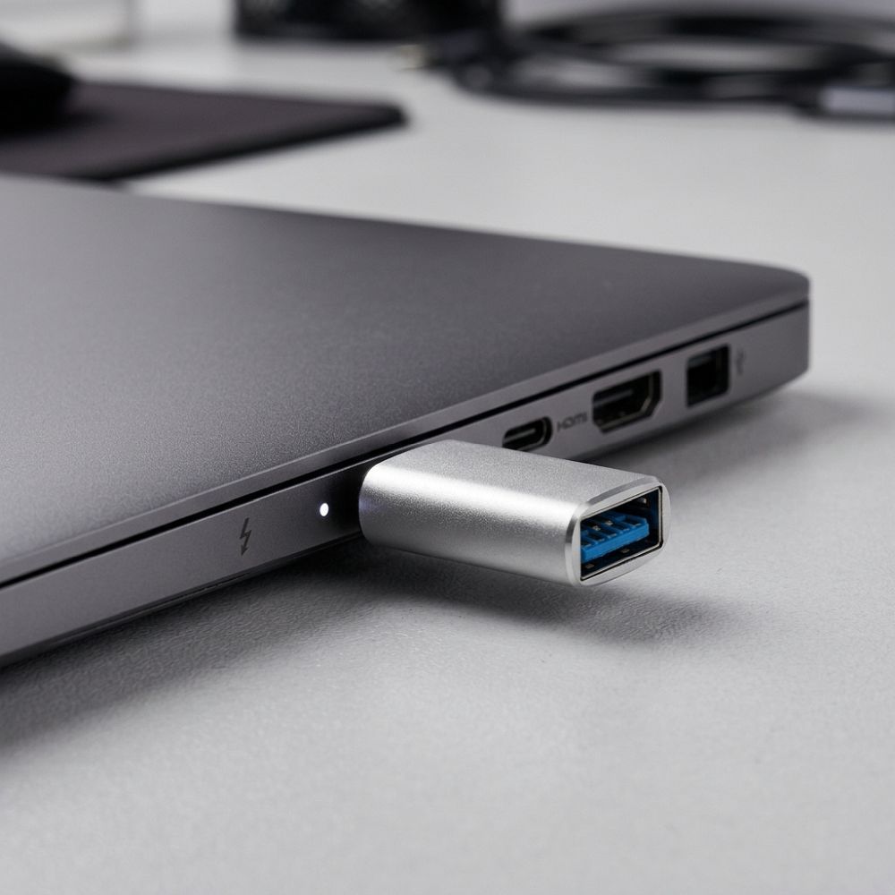 Adaptor OTG Blue Star USB Tip-C – USB-A 3.0 Alb - imagine 4