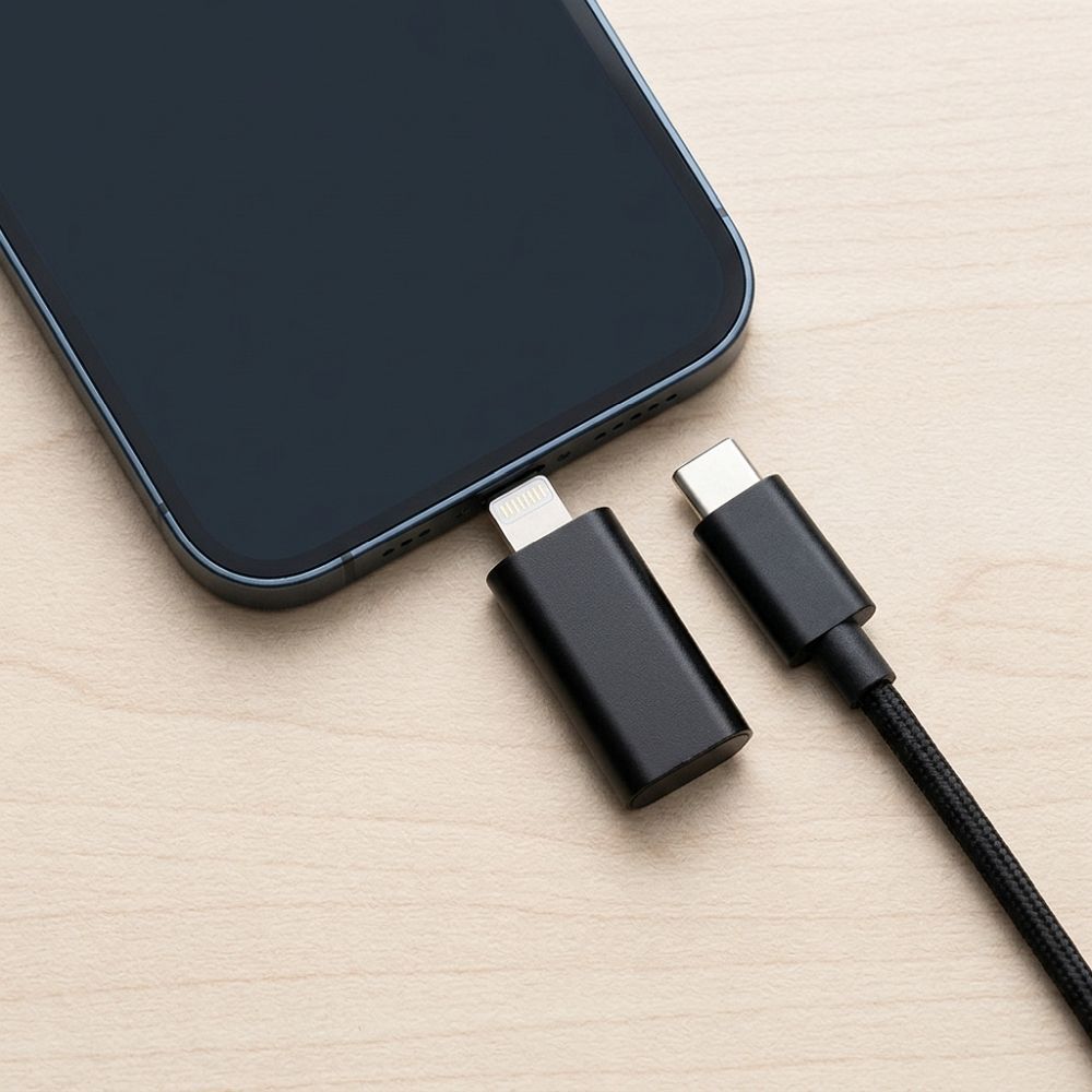 Adaptor OTG Blue Star – USB-A 3.0 - Lightning Negru - imagine 4