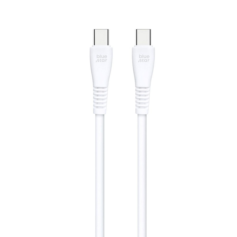 Cablu Date si Incarcare Rapida Blue Star PJ-DQ1-C - Tip C - Tip C - Quick Charge 4.0, PD, 60W 3A - 1m Alb - imagine 2