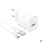 Incarcator Priza XO CE50 + Cablu USB A – Tip C – Fast Charge QC 18W, 3A