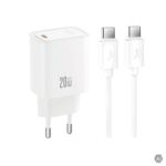 Incarcator Priza XO CE51 PD 20W + Cablu Tip C – Tip C – Adaptive Fast (Suporta Protocol APPLE seria 13, 14, 15, 16, 17, 18) 20W