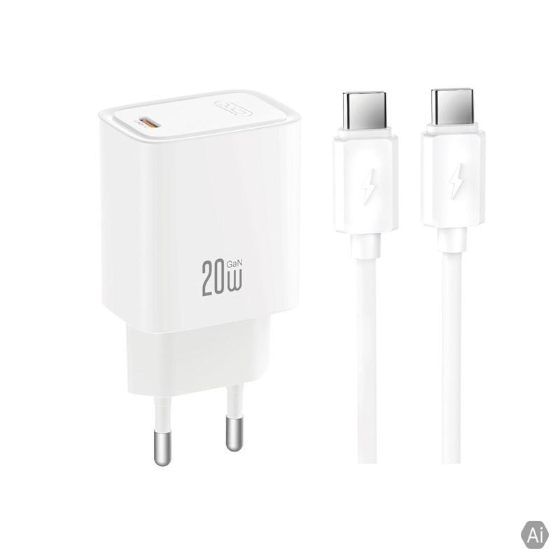 Incarcator Priza XO CE51 PD 20W + Cablu Tip C - Tip C