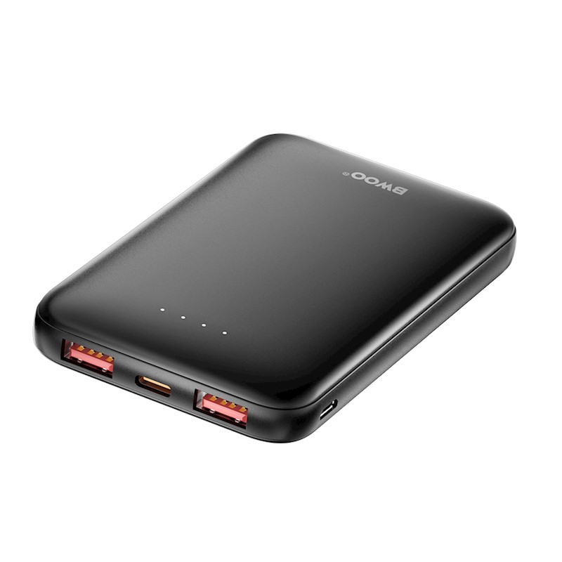 POWER BANK BWOO P72 - QC 22,5W PD 20W 5000 mAh, 2 x USB-A + 1 x USB-C Negru - imagine 2